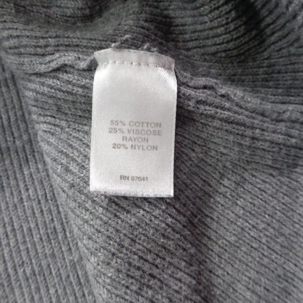 J Jill Women’s 3-Button Cotton Blend Ribbed Long Gray Cardigan Sweater Size M - Picture 5 of 6